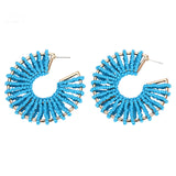 Dvacaman Bohemian Beaded Earrings for Women INS Girl Big Statement Earrings Lady Hoop Earrings Evening Accessories