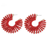 Dvacaman Bohemian Beaded Earrings for Women INS Girl Big Statement Earrings Lady Hoop Earrings Evening Accessories