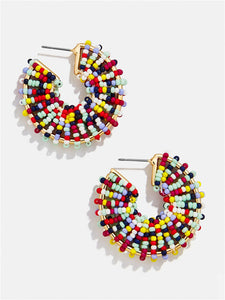 Dvacaman Bohemian Beaded Earrings for Women INS Girl Big Statement Earrings Lady Hoop Earrings Evening Accessories