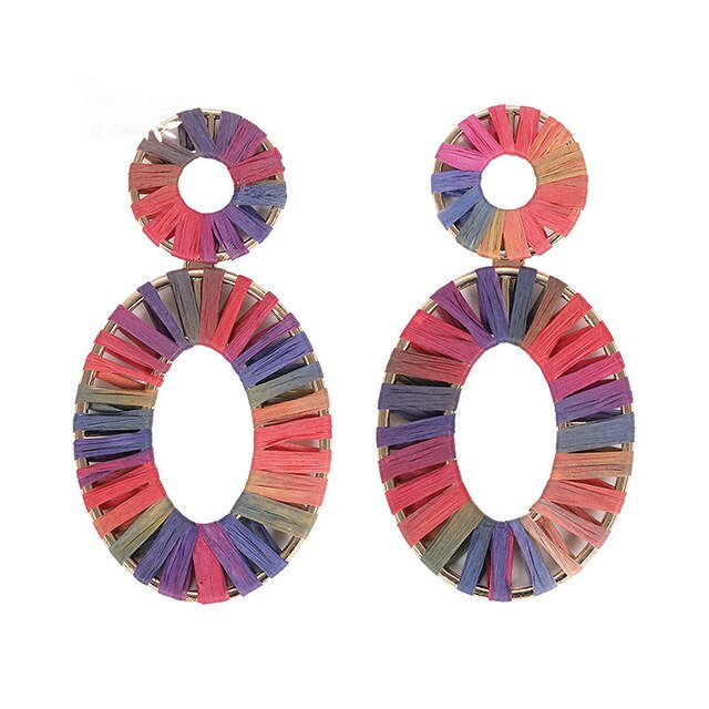 Dvacaman Bohemian Beaded Earrings for Women INS Girl Big Statement Earrings Lady Hoop Earrings Evening Accessories