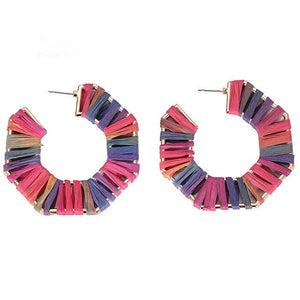 Dvacaman Bohemian Beaded Earrings for Women INS Girl Big Statement Earrings Lady Hoop Earrings Evening Accessories