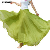 MISSOMO Clothes Women Beach Skirt Women Elastic High Waist Chiffon Long Bohemian Pleated Maxi skirt women long skirt Dropship