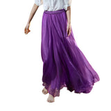 MISSOMO Clothes Women Beach Skirt Women Elastic High Waist Chiffon Long Bohemian Pleated Maxi skirt women long skirt Dropship