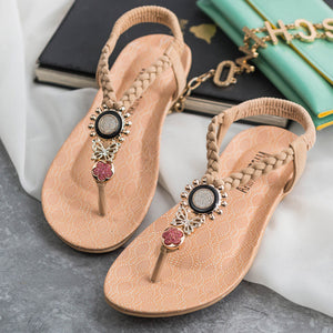 Women Sandals Summer Flat Sandals 2019 Bohemian Flip Flops Women Shoes Slip-On Slippers Roman Casual Beach Sandals