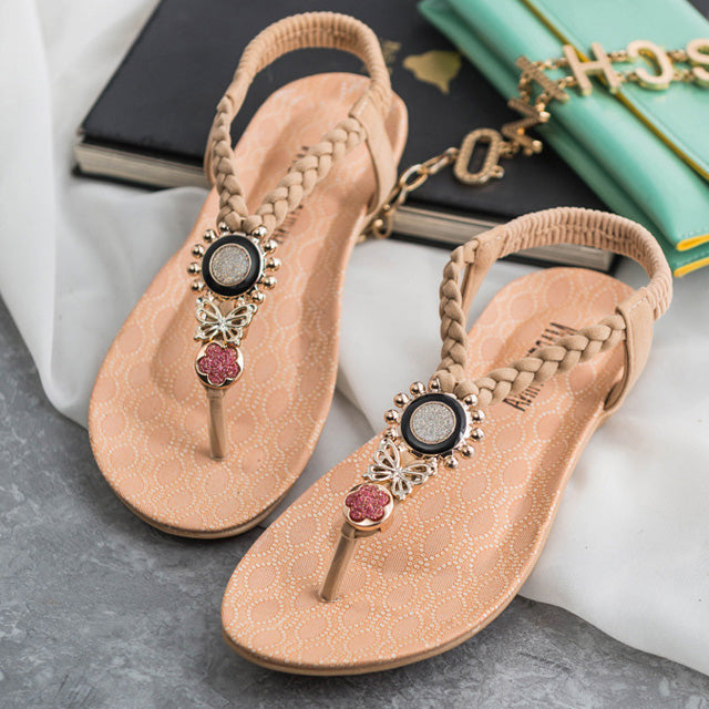 Women Sandals Summer Flat Sandals 2019 Bohemian Flip Flops Women Shoes Slip-On Slippers Roman Casual Beach Sandals