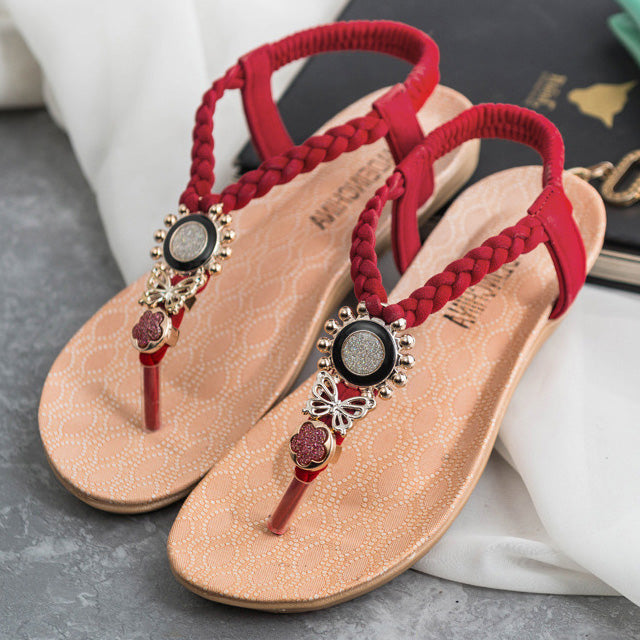 Women Sandals Summer Flat Sandals 2019 Bohemian Flip Flops Women Shoes Slip-On Slippers Roman Casual Beach Sandals