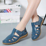 Women's Summer Solid Round Toe Shoes Bohemian Flat Sandals Rubber Platform Sandal Shoes Sandalias