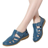 Women's Summer Solid Round Toe Shoes Bohemian Flat Sandals Rubber Platform Sandal Shoes Sandalias