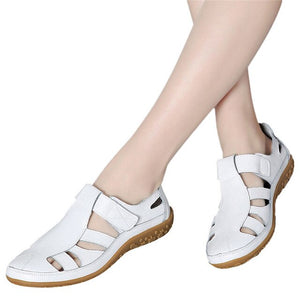 Women's Summer Solid Round Toe Shoes Bohemian Flat Sandals Rubber Platform Sandal Shoes Sandalias