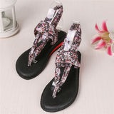 Flat Sandals Women's Bohemian Floral Print Flip Flops Sandals Girls Round Toe Sandals Shoes Tongs