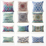 Bohemian  Morocco Pillow Case Decorative Pillows Cover Geometric  Home  Blue Pillowcase