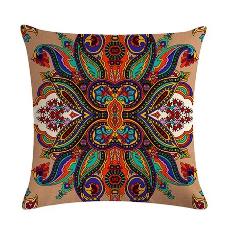 Morocco Style Geometric Cushion Cover Cotton Linen Bohemian Flowers Decorative Pillows Cover Home Decor Sofa Chair Throw Pillows