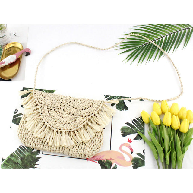 Messenger Bags Summer Boho Tassel Crossbody  Shoulder Beach Bag Flap